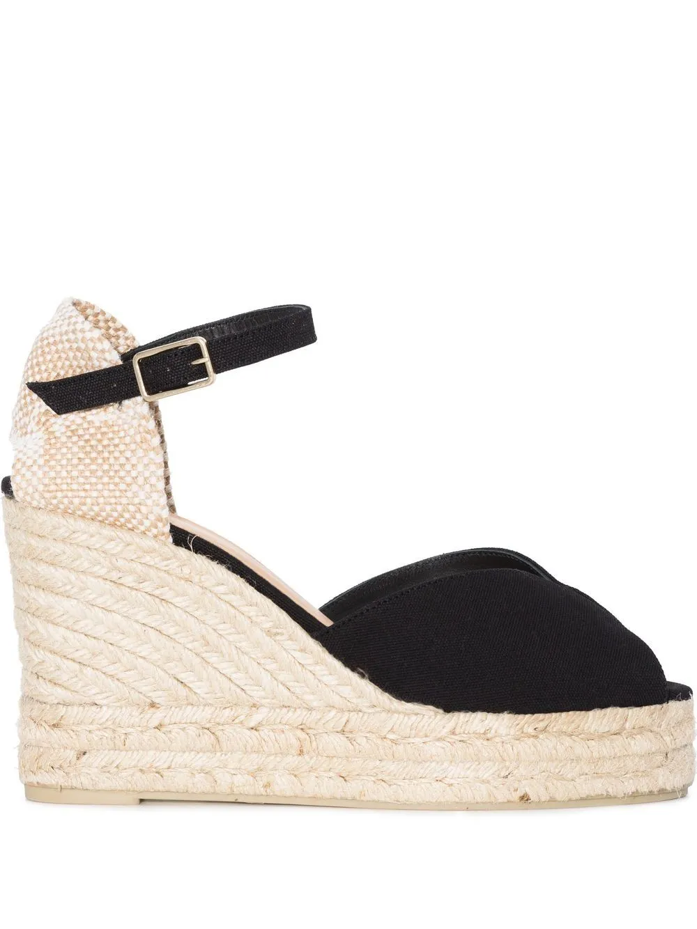 Castaner Black Woven Raffia Espadrille Flat Shoes