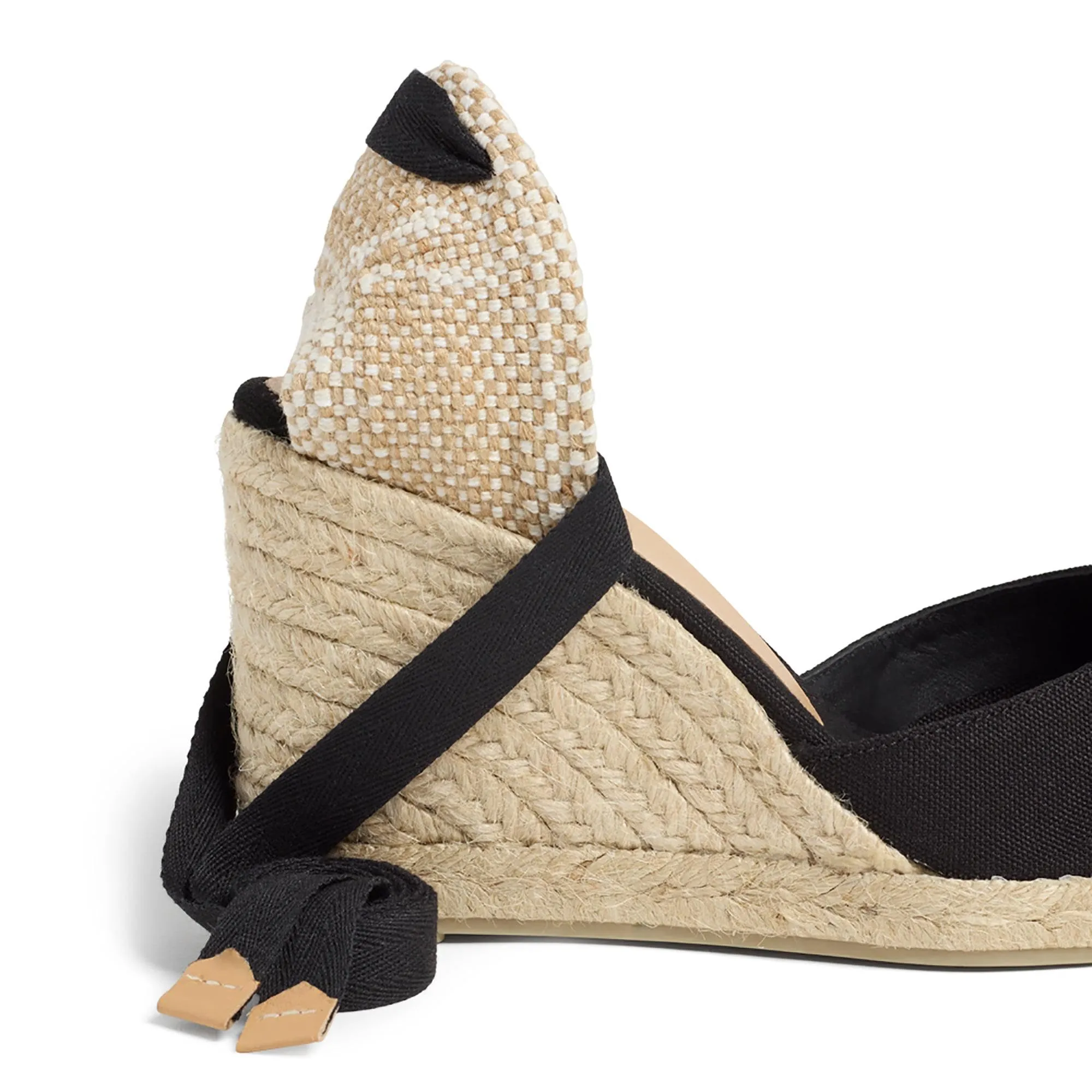 CASTANER Women's Carina 80 Wedge Espadrille Sandal 4.5 Black 100