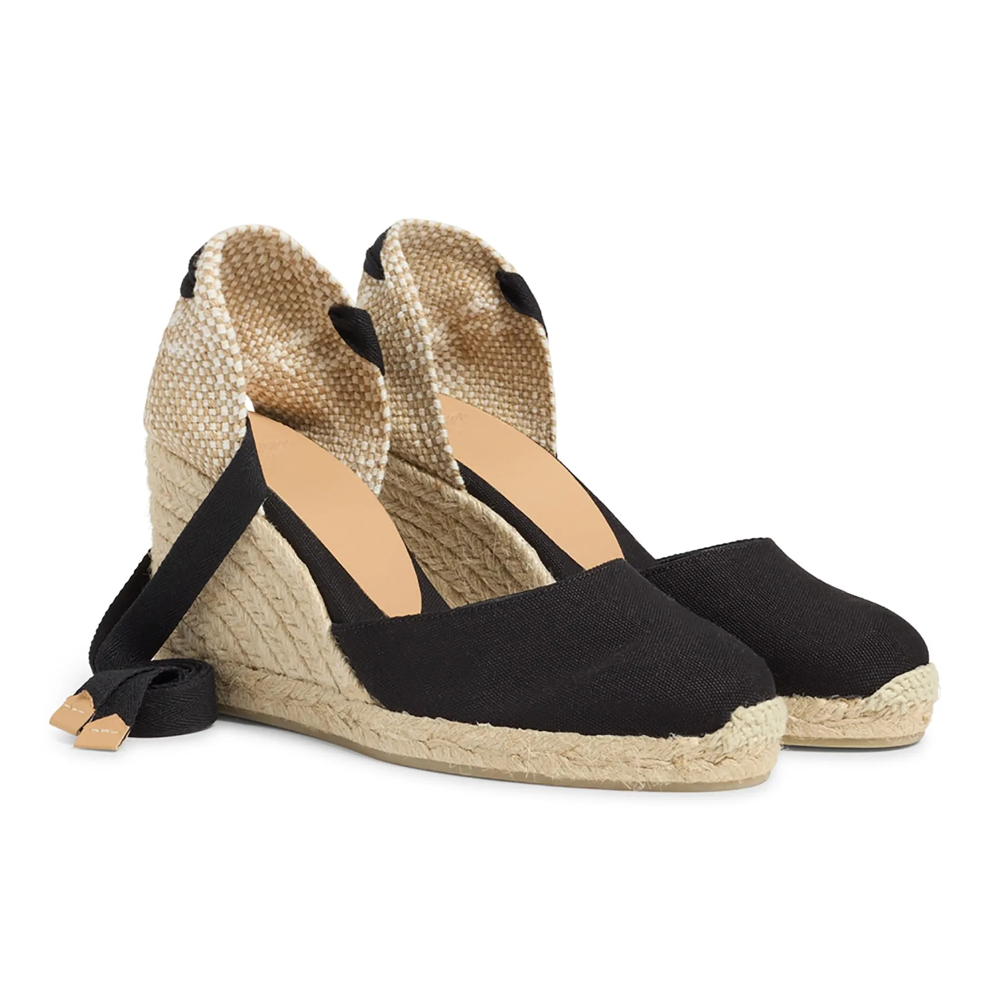 CASTANER Women's Carina 80 Wedge Espadrille Sandal 4.5 Black 100