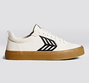 CATIBA PRO Low Gum Vintage White Suede and Canvas Black Logo Sneaker