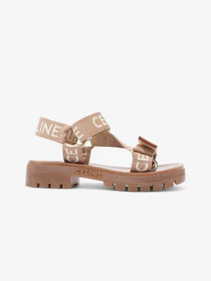 Celine Leo Strappy Sandal Light Beige / White Fabric EU 37 UK 4