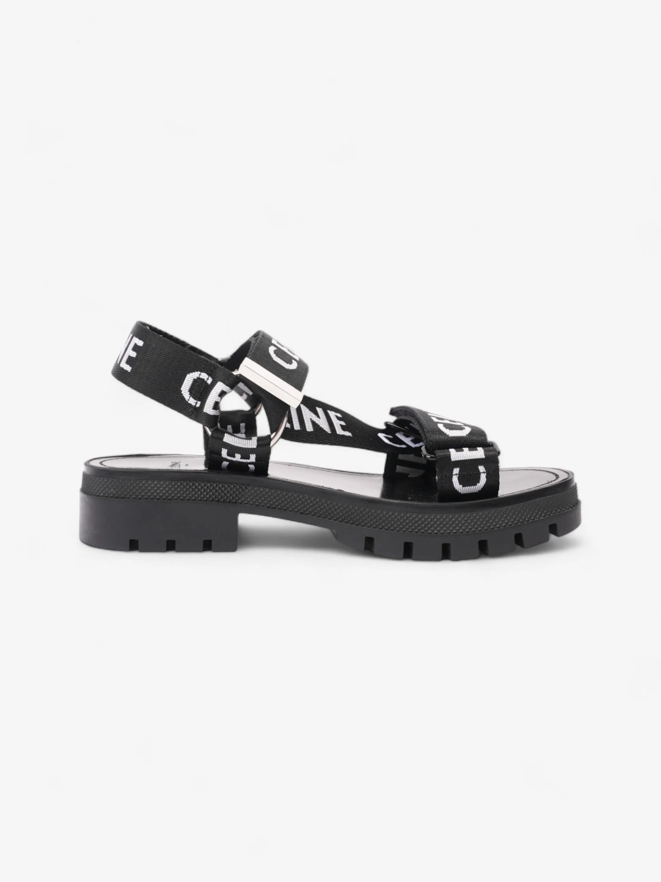 Celine Strappy Sandal Black / White Canvas EU 36 UK 3
