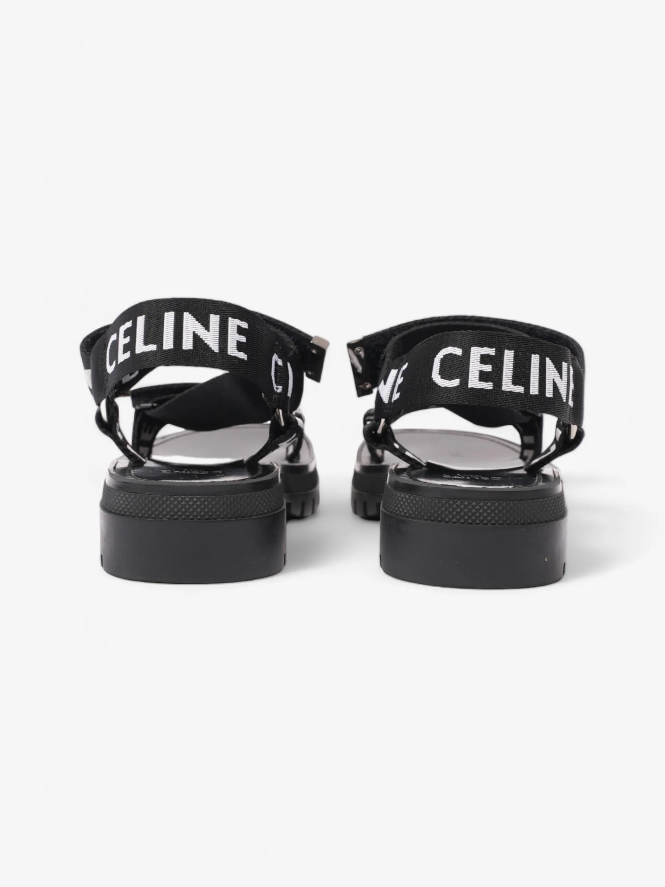 Celine Strappy Sandal Black / White Canvas EU 36 UK 3