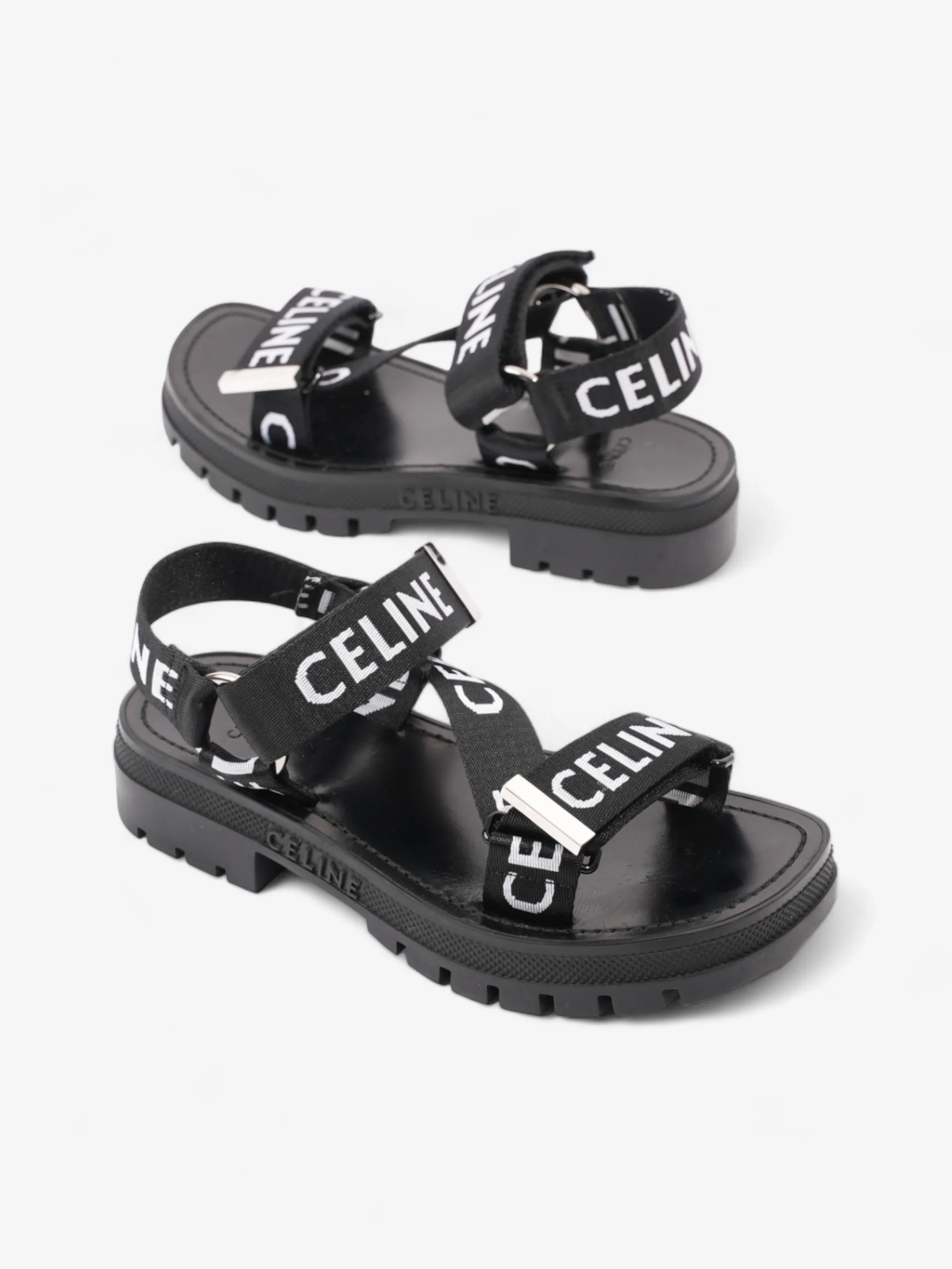 Celine Strappy Sandal Black / White Canvas EU 36 UK 3