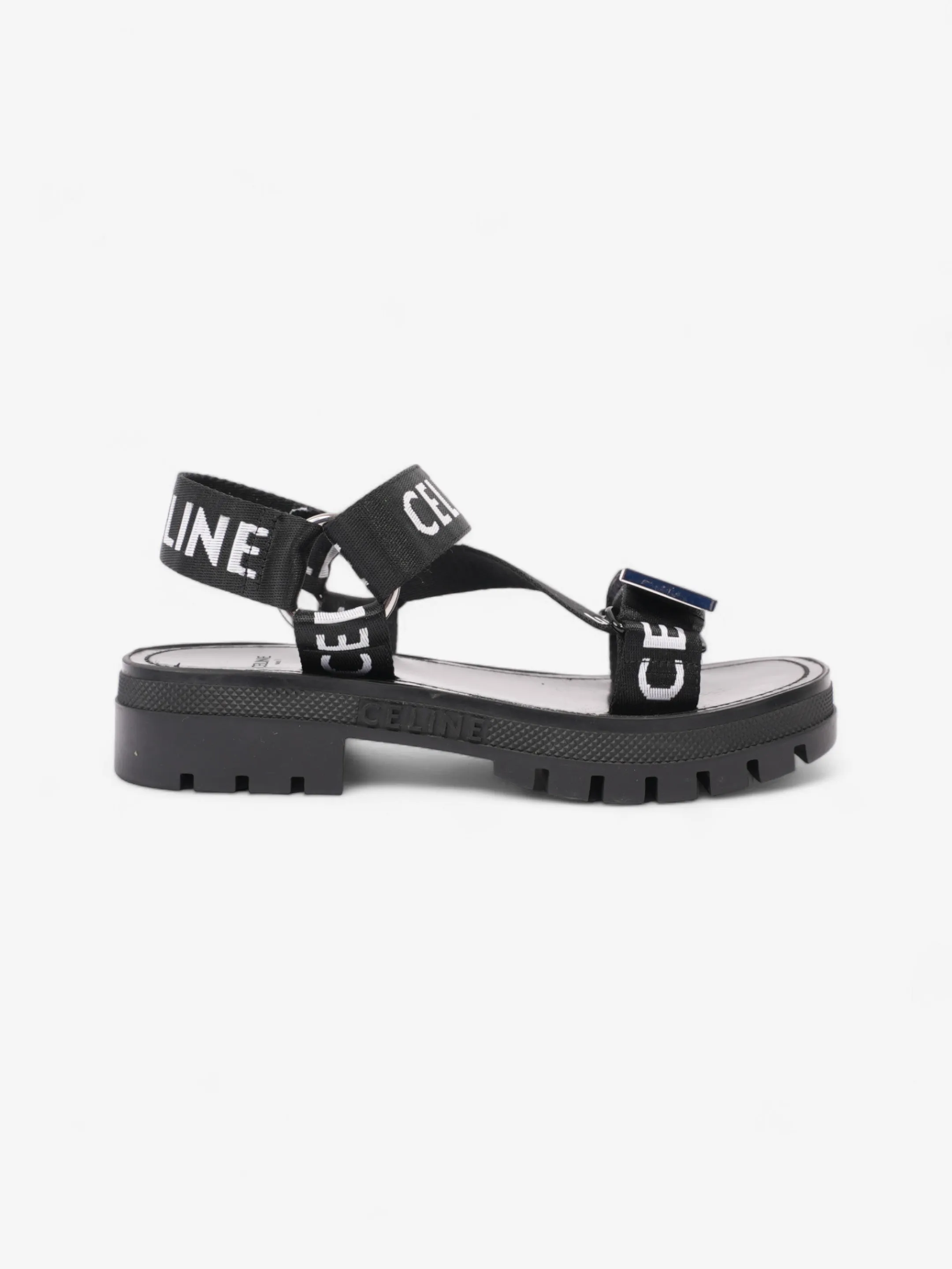 Celine Strappy Sandal Black / White Canvas EU 36 UK 3