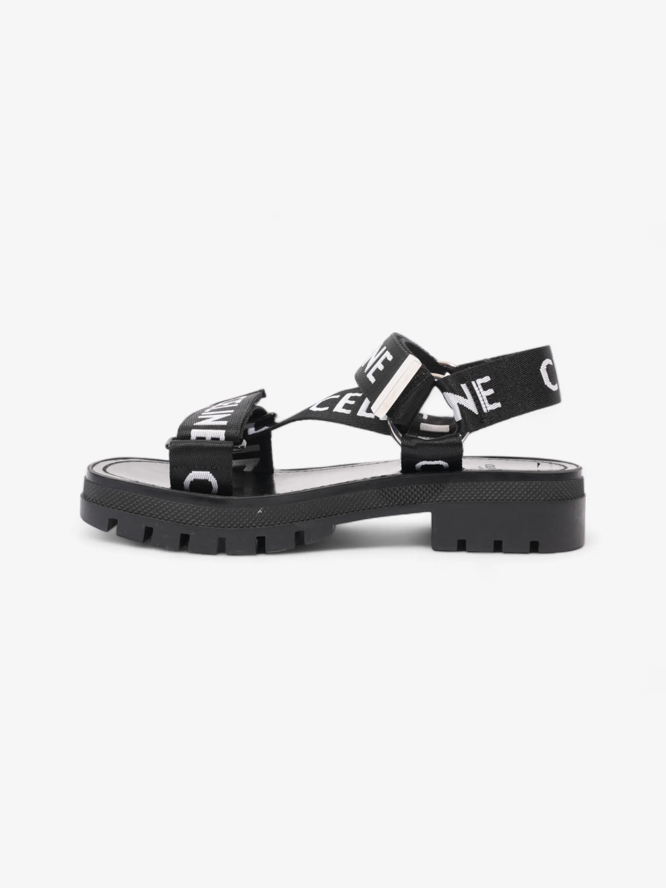 Celine Strappy Sandal Black / White Canvas EU 36 UK 3