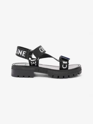 Celine Strappy Sandal Black / White Canvas EU 36 UK 3