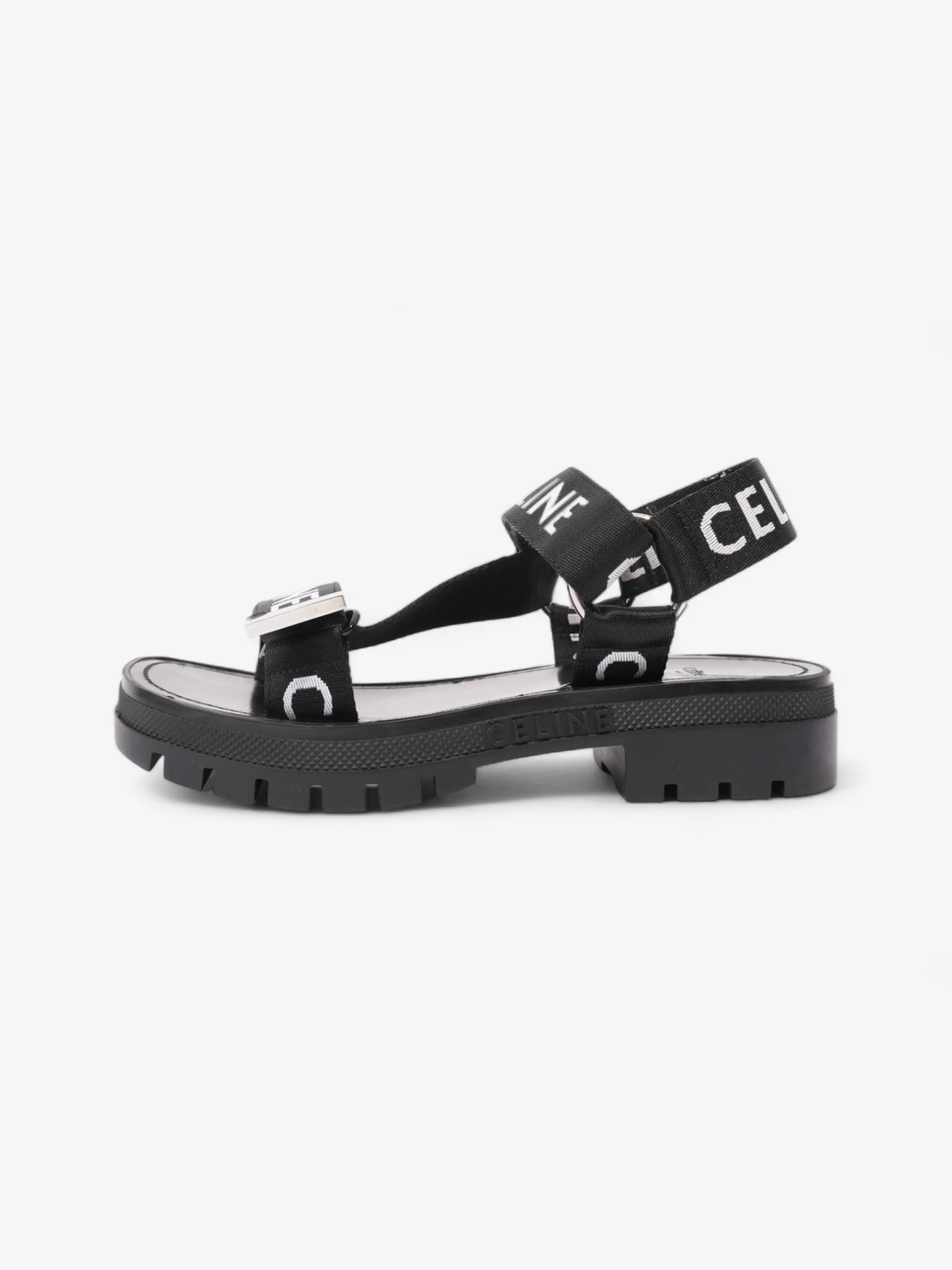 Celine Strappy Sandal Black / White Canvas EU 36 UK 3