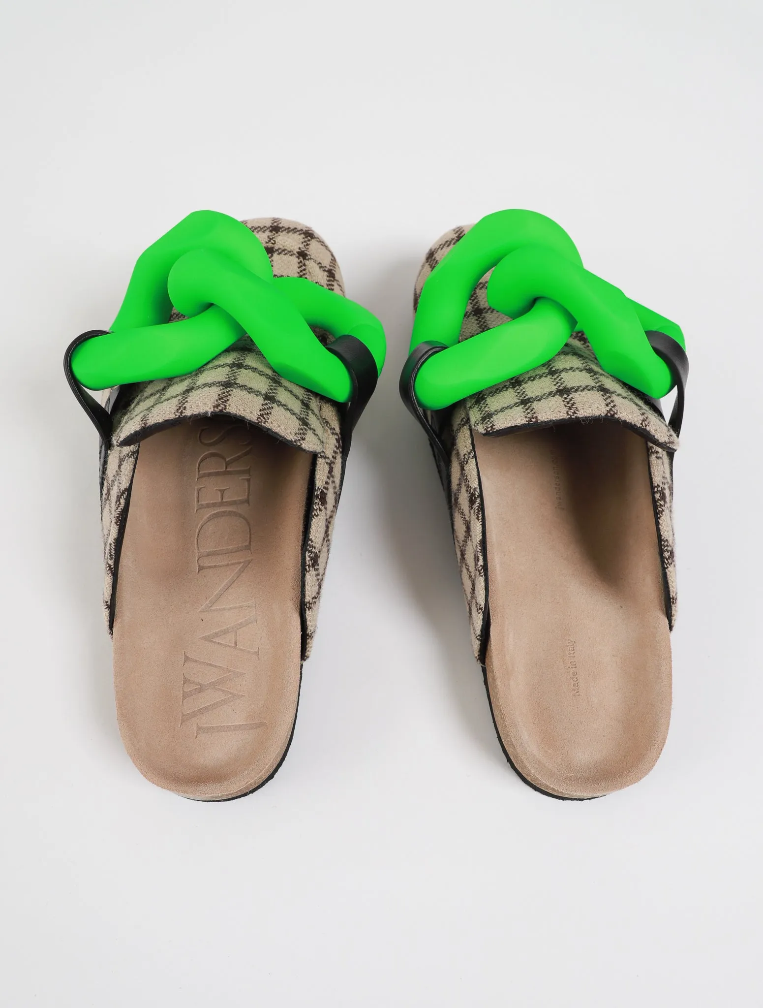 Chain Loafer Felt Mules
