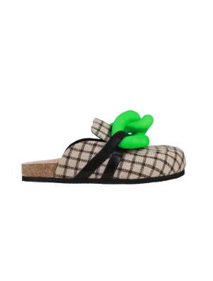 Chain Loafer Felt Mules