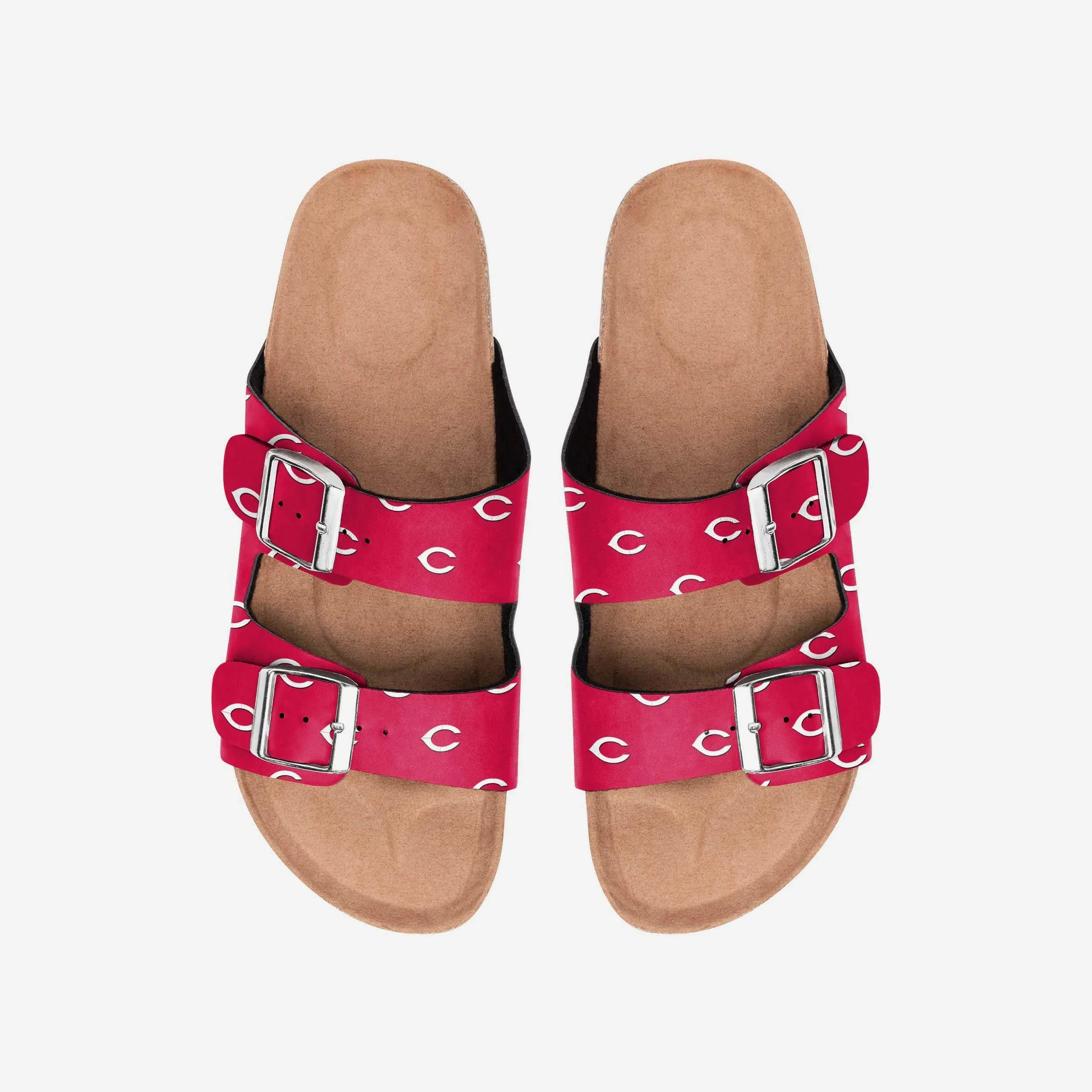 Cincinnati Reds Womens Team Logo Double Buckle Sandal