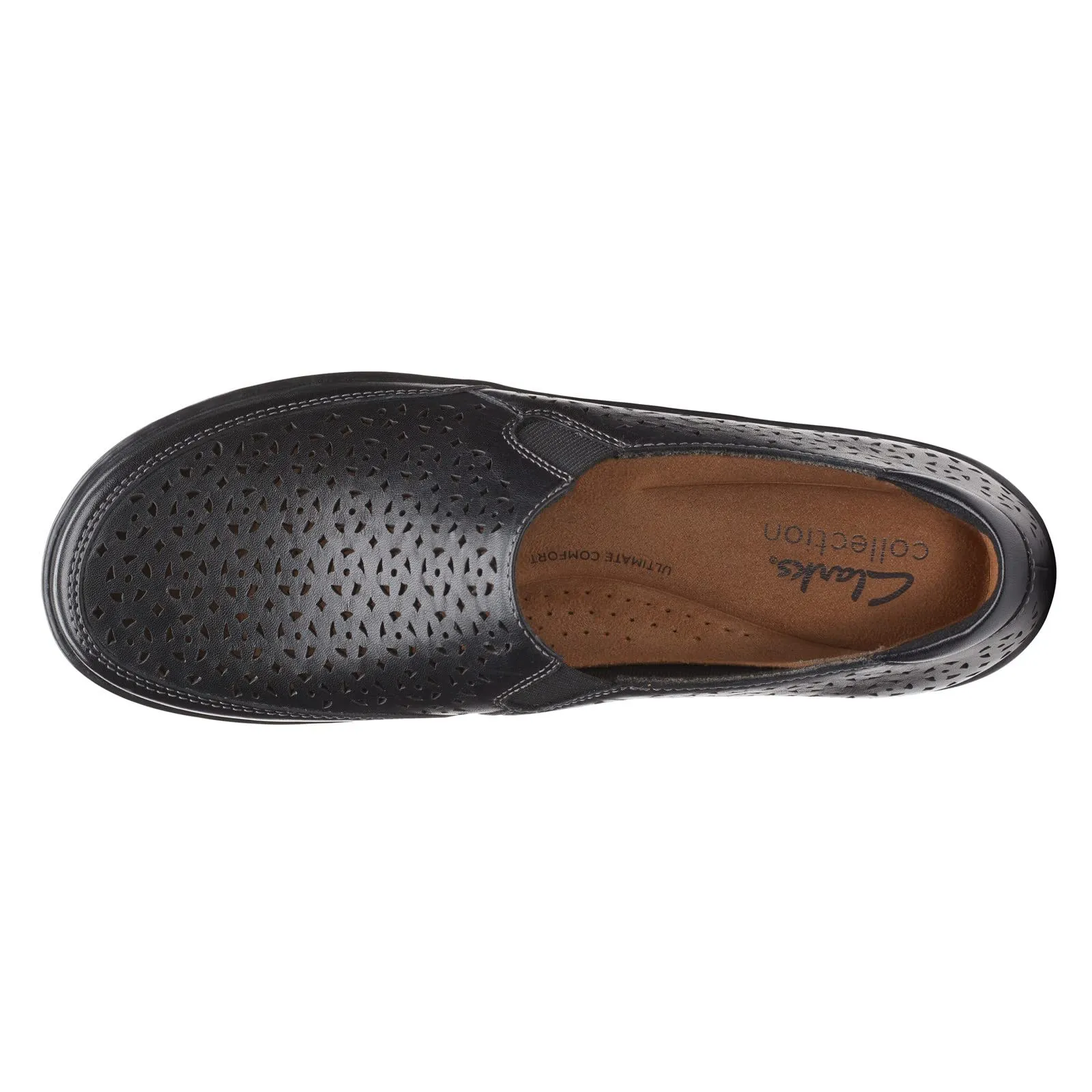 Clarks Cora Sky Loafer, Black Leather, 10 Medium