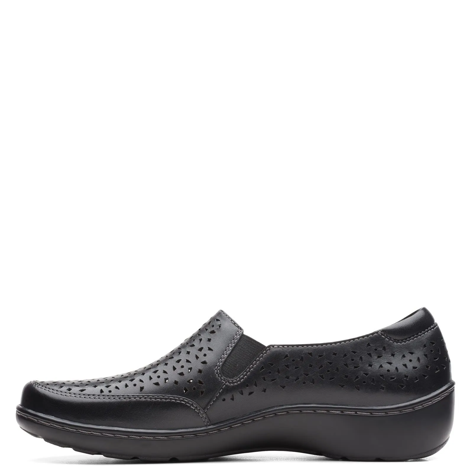 Clarks Cora Sky Loafer, Black Leather, 10 Medium