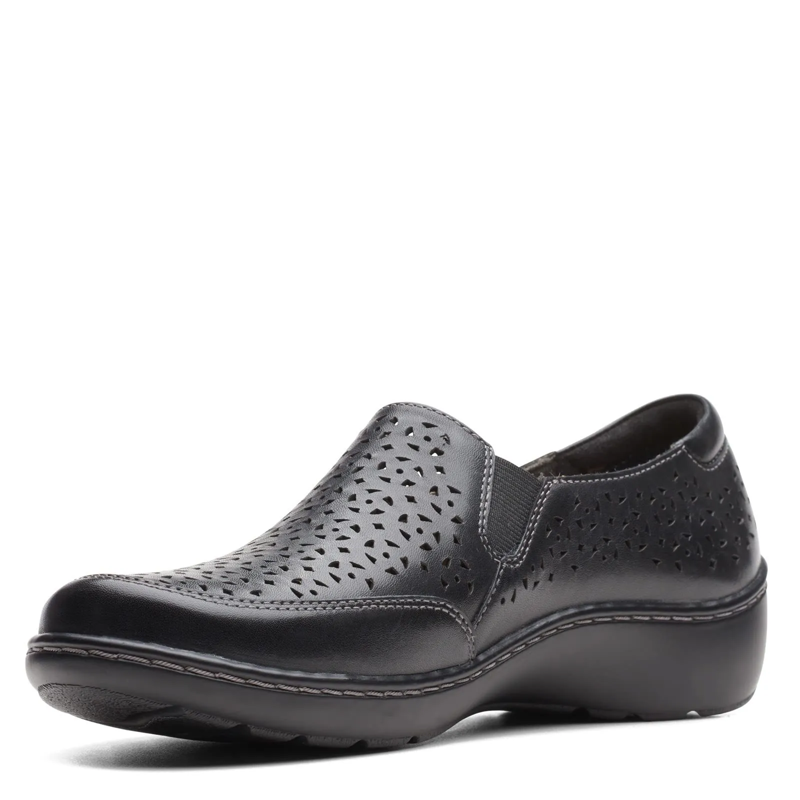 Clarks Cora Sky Loafer, Black Leather, 10 Medium