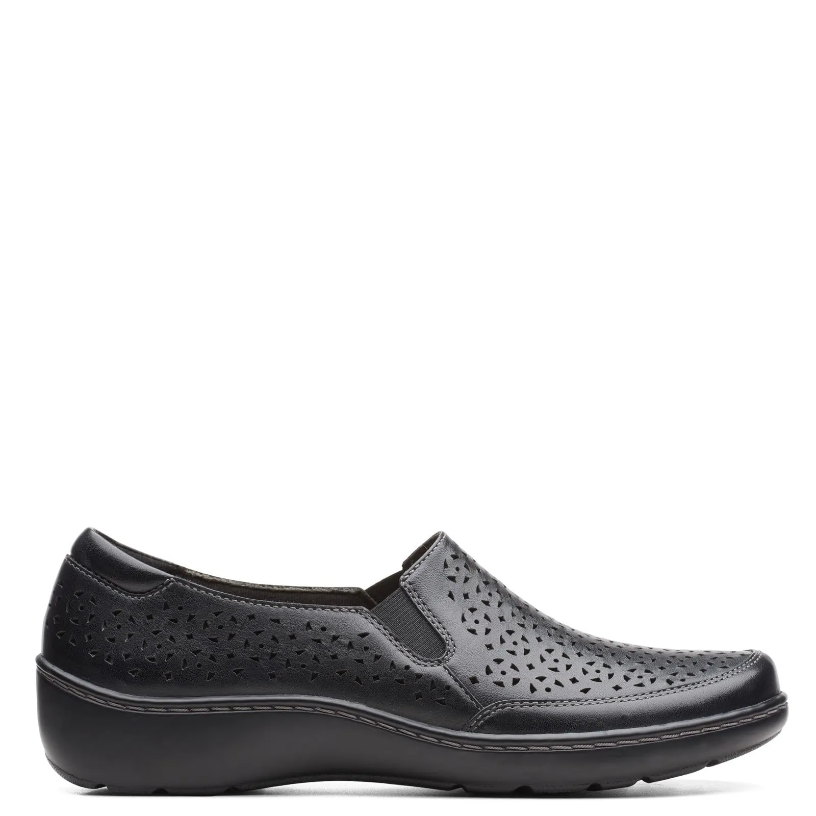Clarks Cora Sky Loafer, Black Leather, 10 Medium