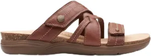 Clarks Womens April Willow Faux Leather Strappy Slide Sandals