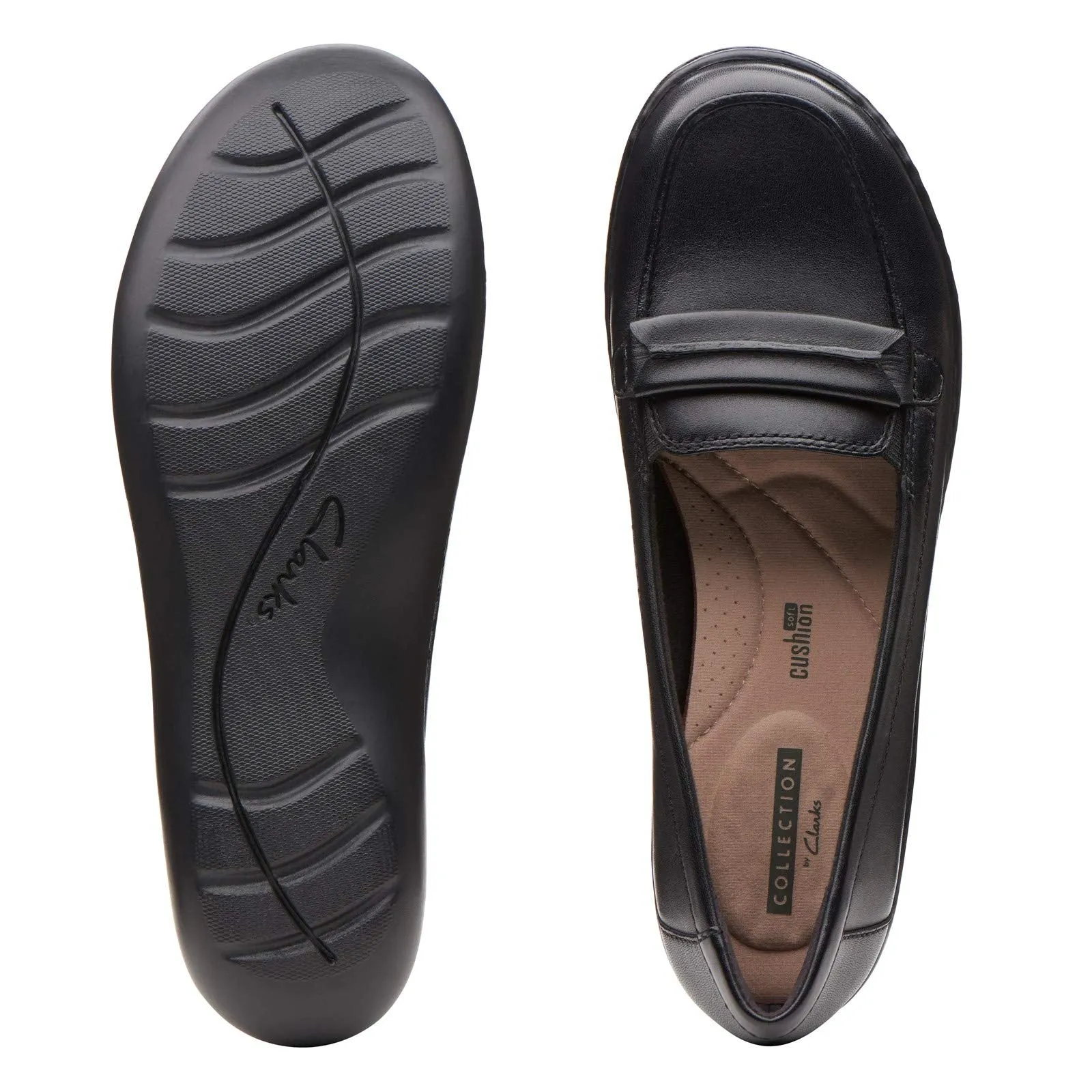 CLARKS Women's Ashland Lily Loafer,black leather,11 M US