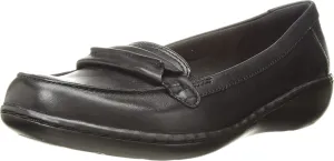 CLARKS Women's Ashland Lily Loafer,black leather,11 M US