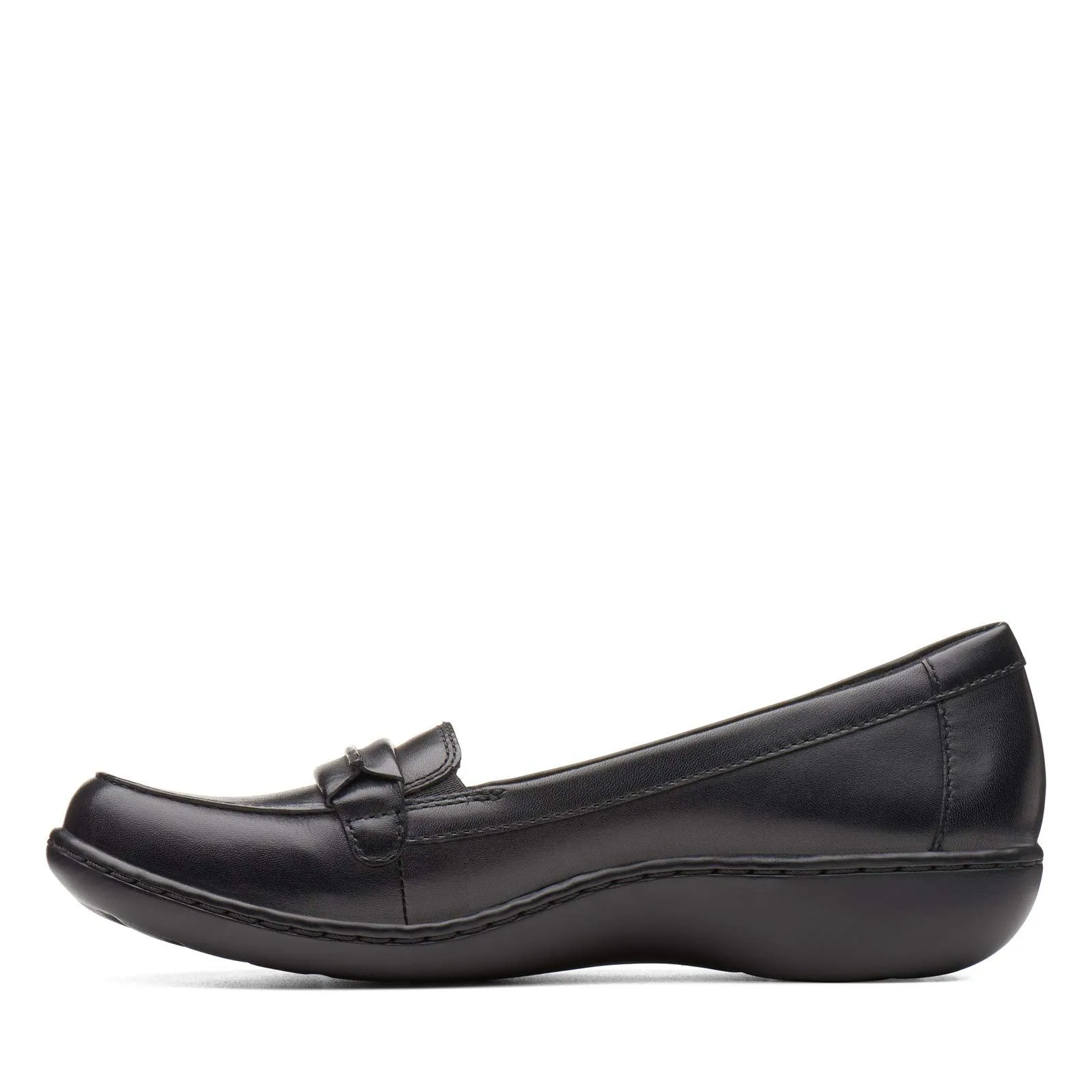 CLARKS Women's Ashland Lily Loafer,black leather,11 M US