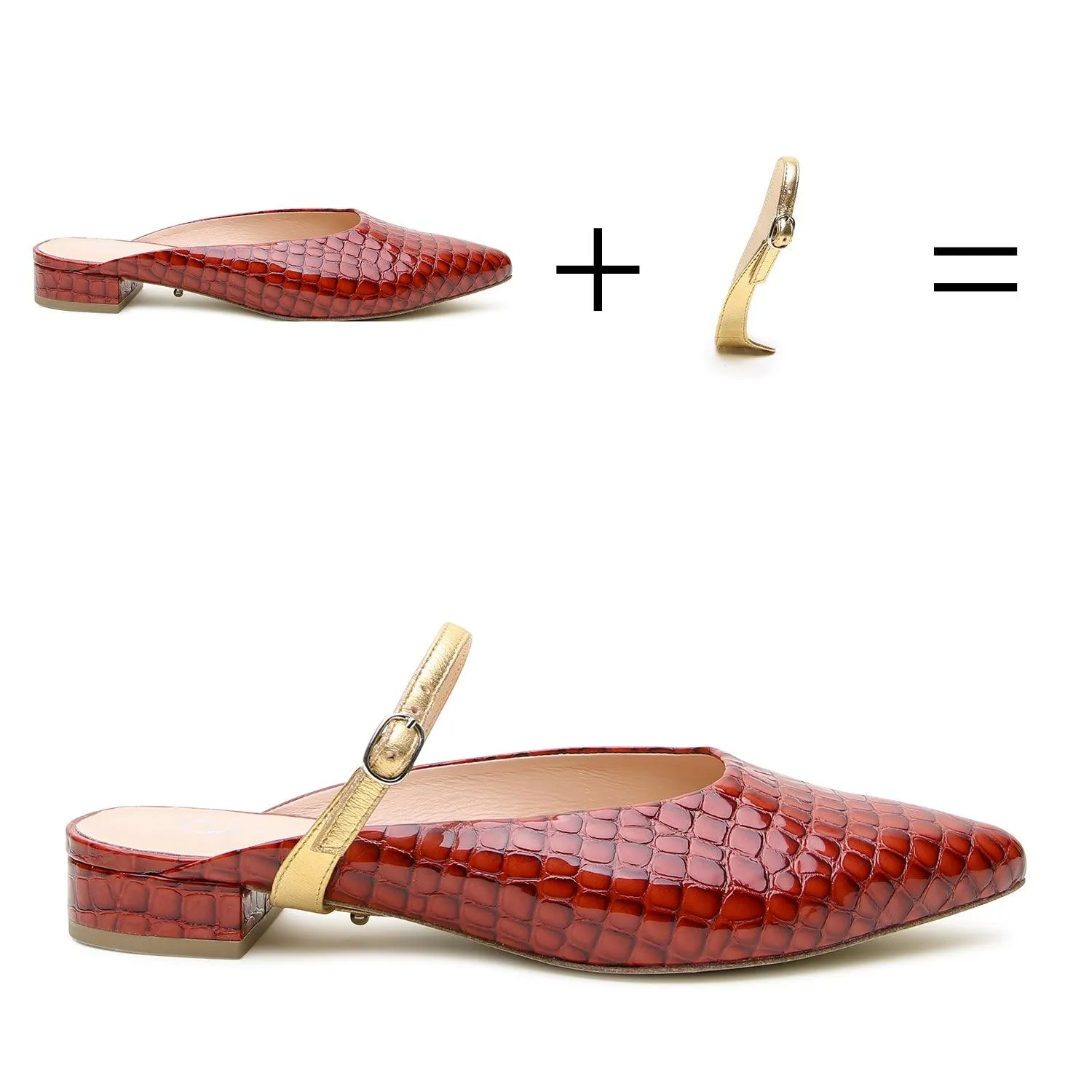 Clay Croc Point Slide   Gold Twiggy