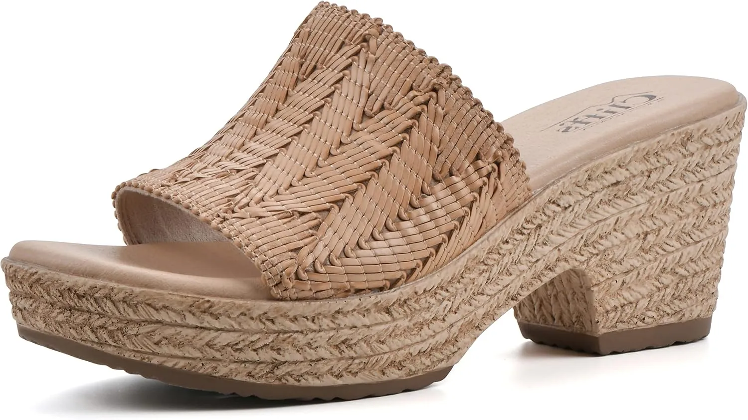 CLIFFS BY WHITE MOUNTAIN Women's Biankka Platform Woven Slide Sandal