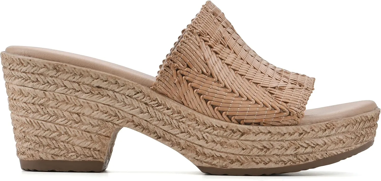 CLIFFS BY WHITE MOUNTAIN Women's Biankka Platform Woven Slide Sandal
