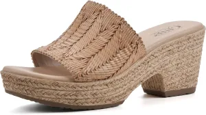 CLIFFS BY WHITE MOUNTAIN Women's Biankka Platform Woven Slide Sandal