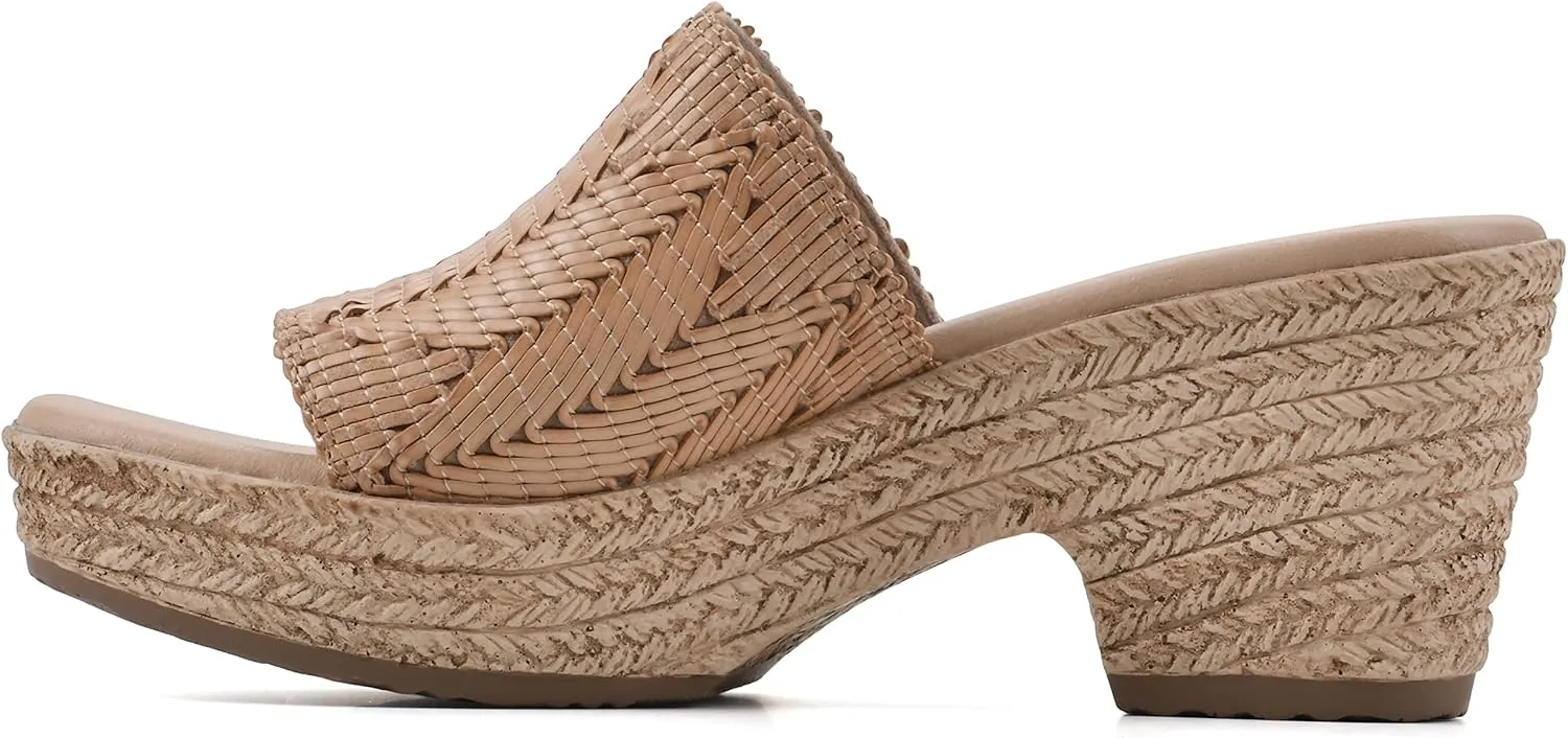 CLIFFS BY WHITE MOUNTAIN Women's Biankka Platform Woven Slide Sandal