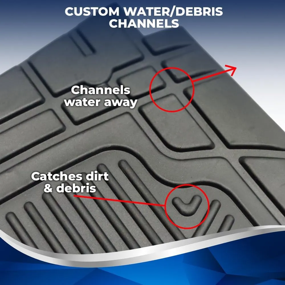 Club Clean Yamaha Golf Cart Floor Mat – Fits Drive, Drive2, G22, G14, Adventurer Models – Custom Fit, 8mm Thick Rubber – Water Channel Design – UV-Protected, Non-Slip – Industry Standard Golf Car Mat