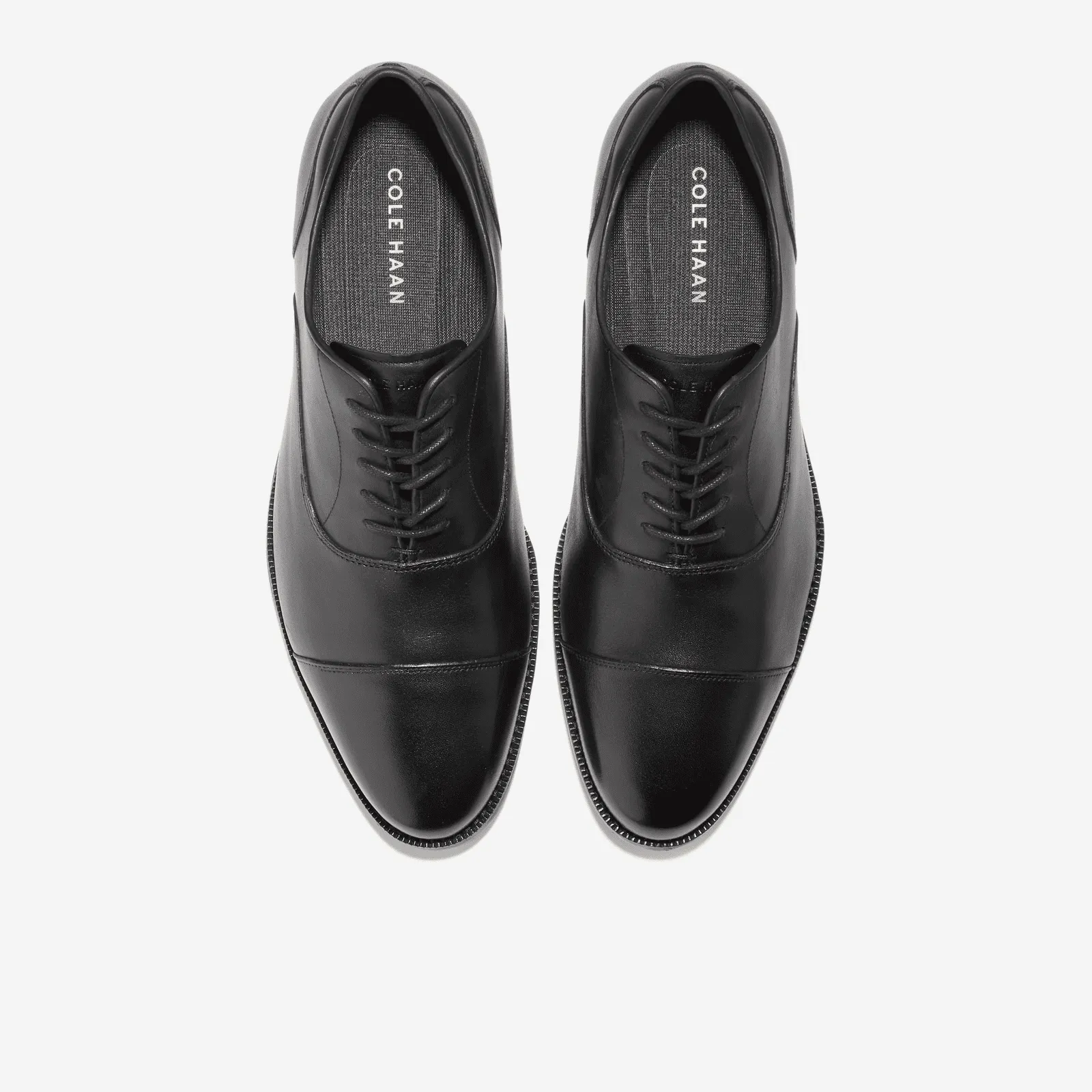 Cole Haan Men's Broadway Cap Toe Oxford Black Black WP Leather C37615