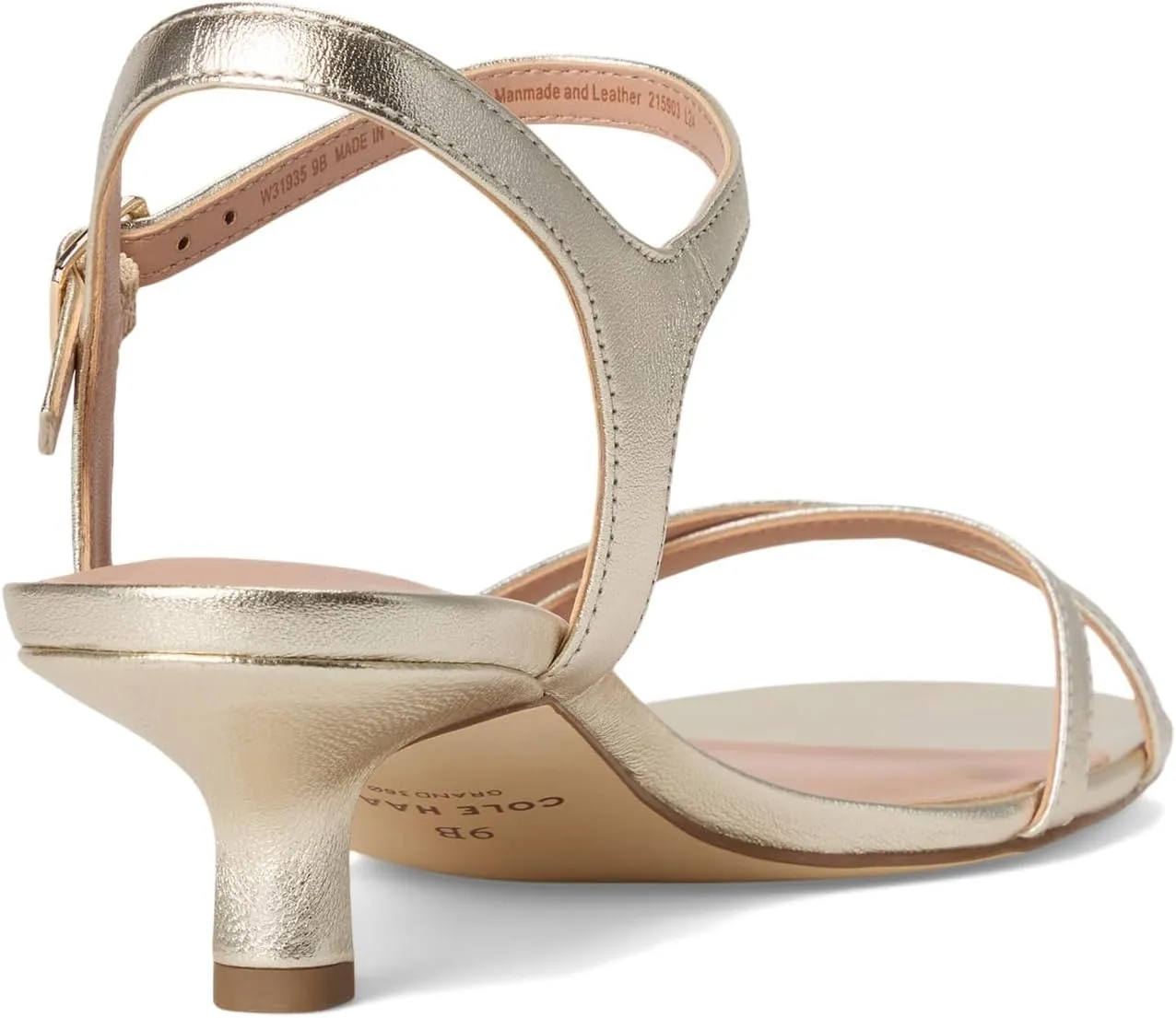 Cole Haan Women's Leni Kitten Heel Strappy Sandals 40mm Heeled