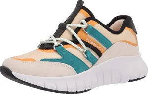 Cole Haan womens Zerogrand Flex Lace Up Sneaker, Whitecap Grey Suede/ Deep Lake/ Cement Mesh/ Golden Rod Ivory, 9 US