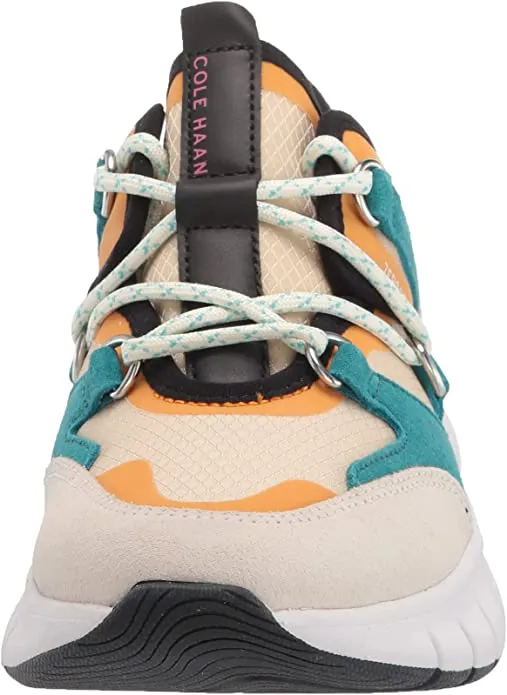 Cole Haan womens Zerogrand Flex Lace Up Sneaker, Whitecap Grey Suede/ Deep Lake/ Cement Mesh/ Golden Rod Ivory, 9 US