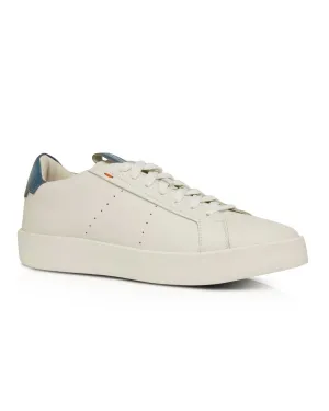 Colorblock Leather Sneaker in White and Blue