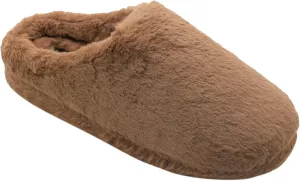 Cuddl Duds Women Indoor Memory Foam Cozy Faux Fur Lining Clog Slipper House Shoes With Skid Resistant Bottom