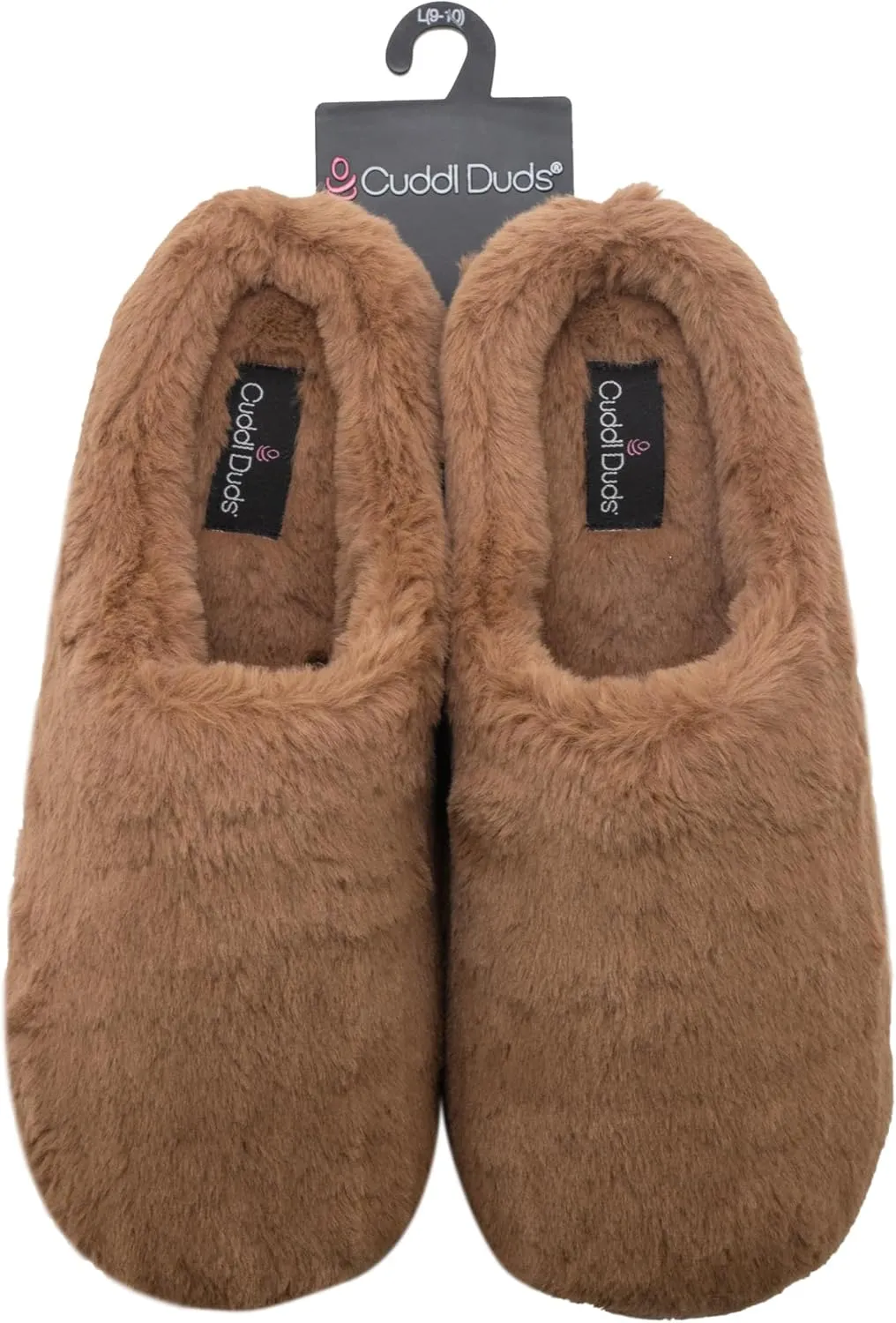Cuddl Duds Women Indoor Memory Foam Cozy Faux Fur Lining Clog Slipper House Shoes With Skid Resistant Bottom