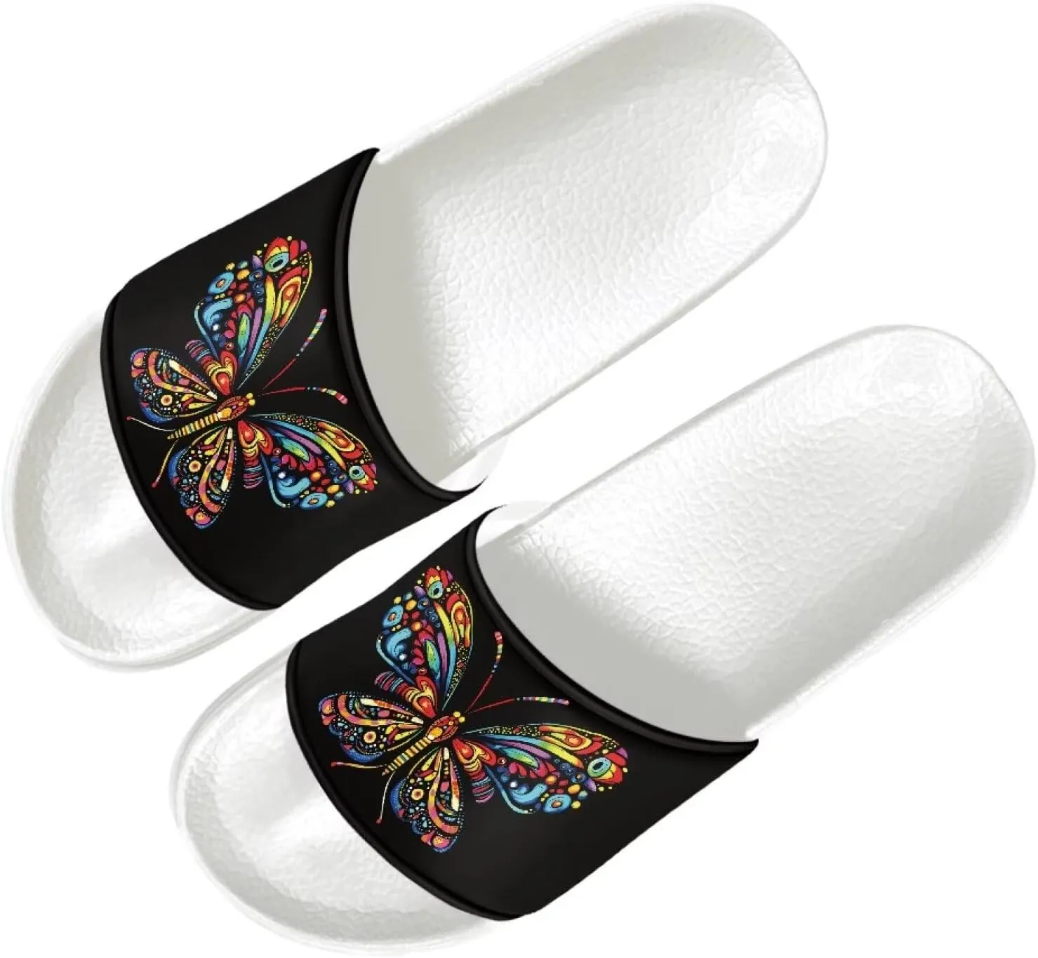 Cushioned Slide Sandals for Women Ultra Comfort Slippers Soft Summer Beach Shoes with Low Arch Support White Sole