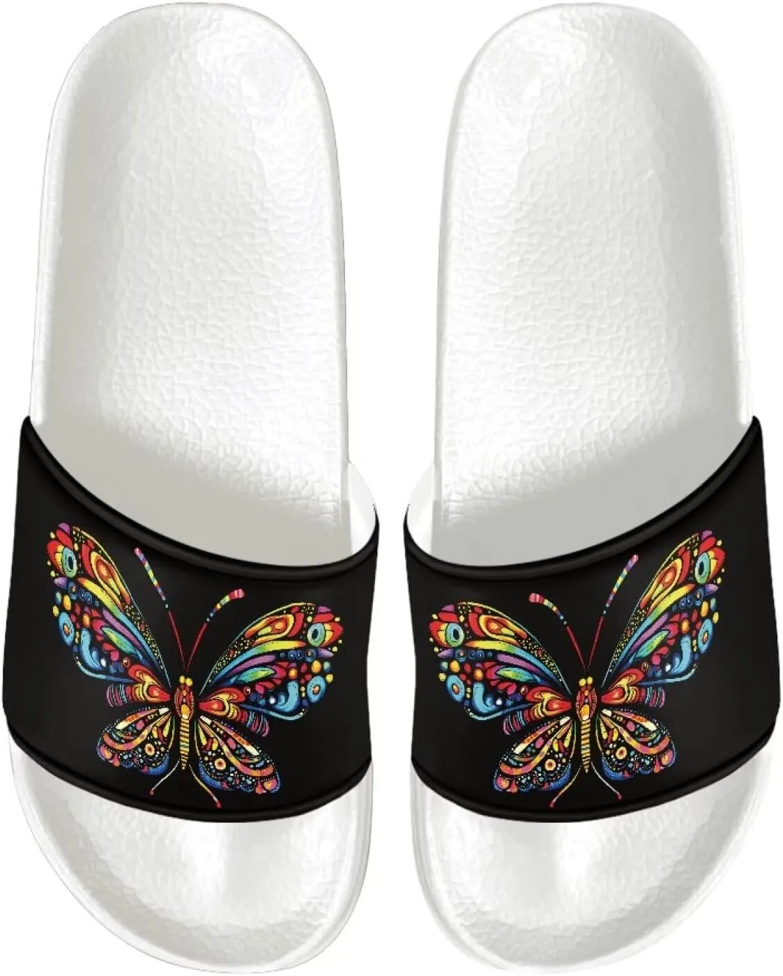 Cushioned Slide Sandals for Women Ultra Comfort Slippers Soft Summer Beach Shoes with Low Arch Support White Sole