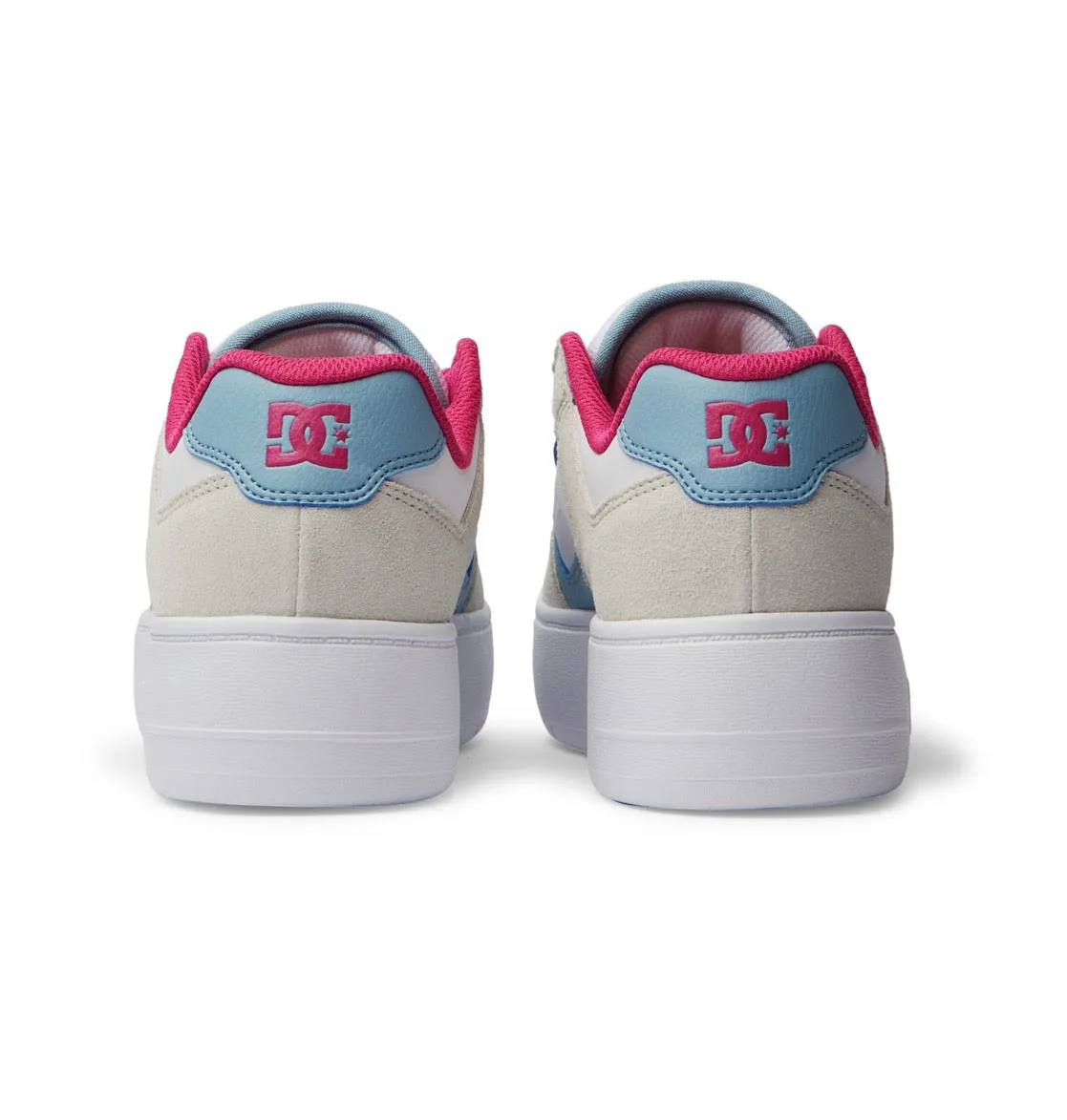 DC SHOES MANTECA 4 PLATFORM WHITE BLUE PINK LADIES TRAINERS