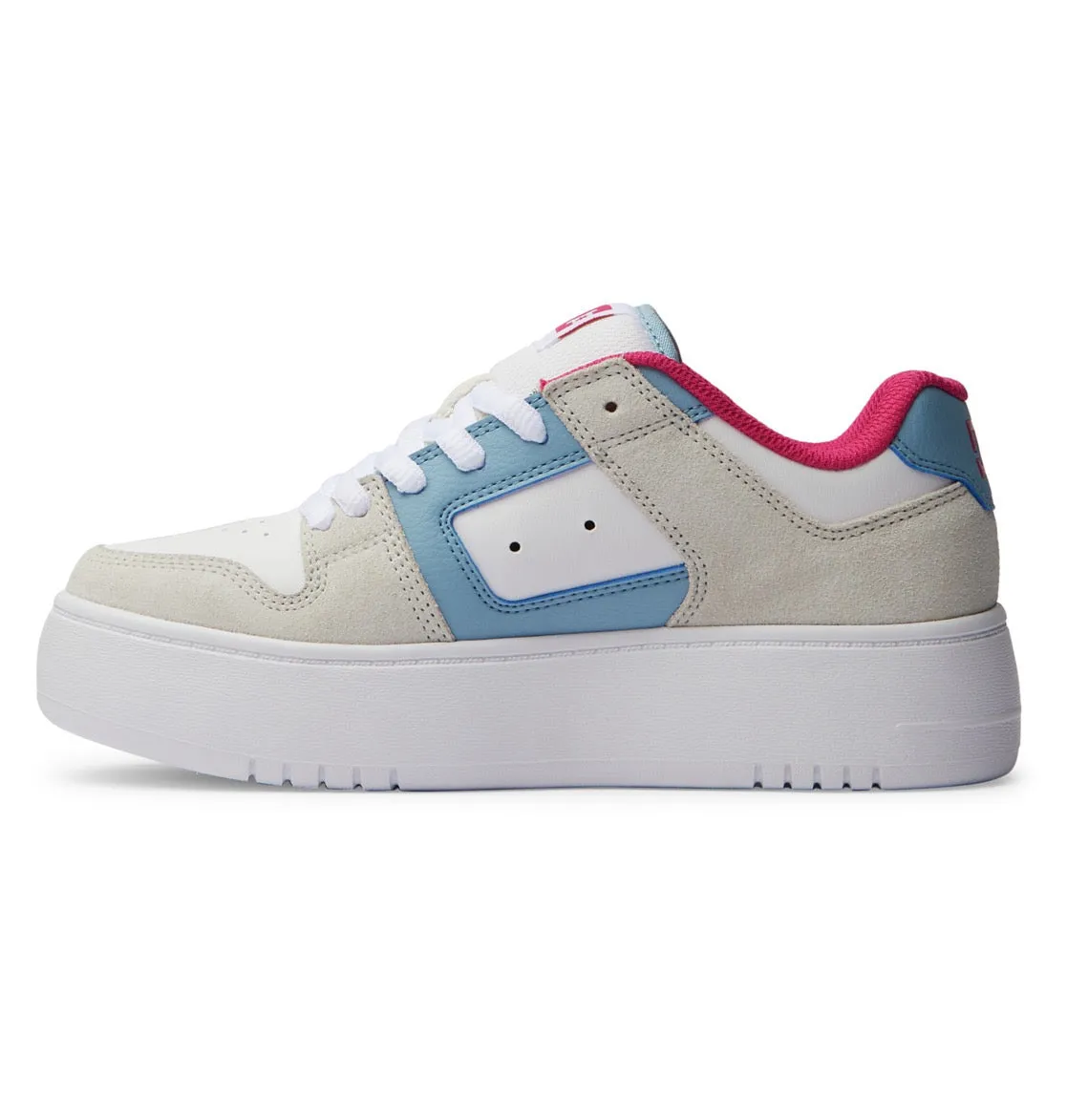 DC SHOES MANTECA 4 PLATFORM WHITE BLUE PINK LADIES TRAINERS