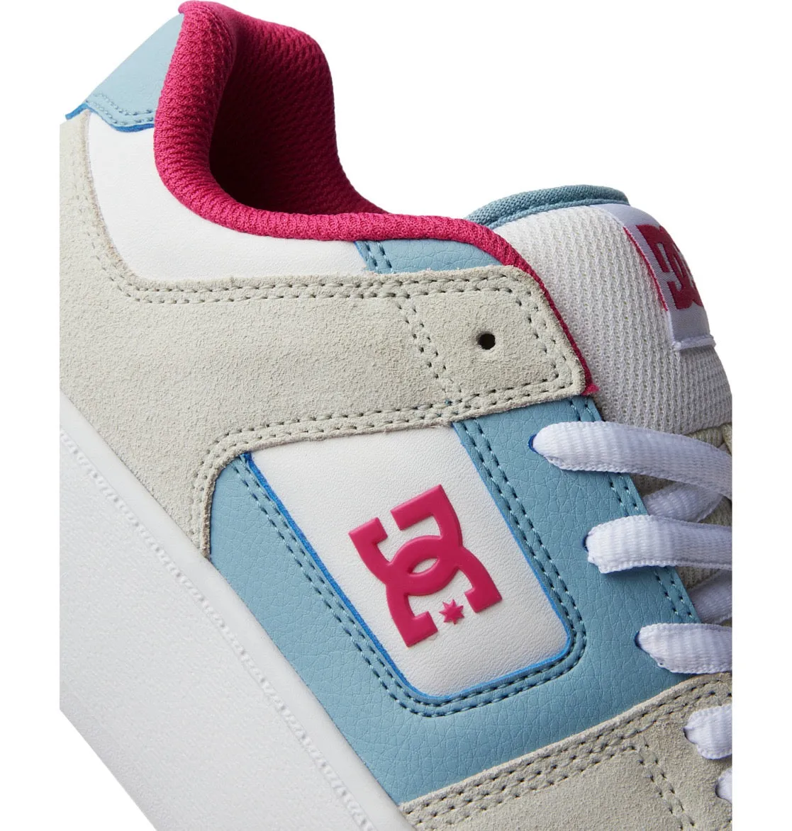 DC SHOES MANTECA 4 PLATFORM WHITE BLUE PINK LADIES TRAINERS