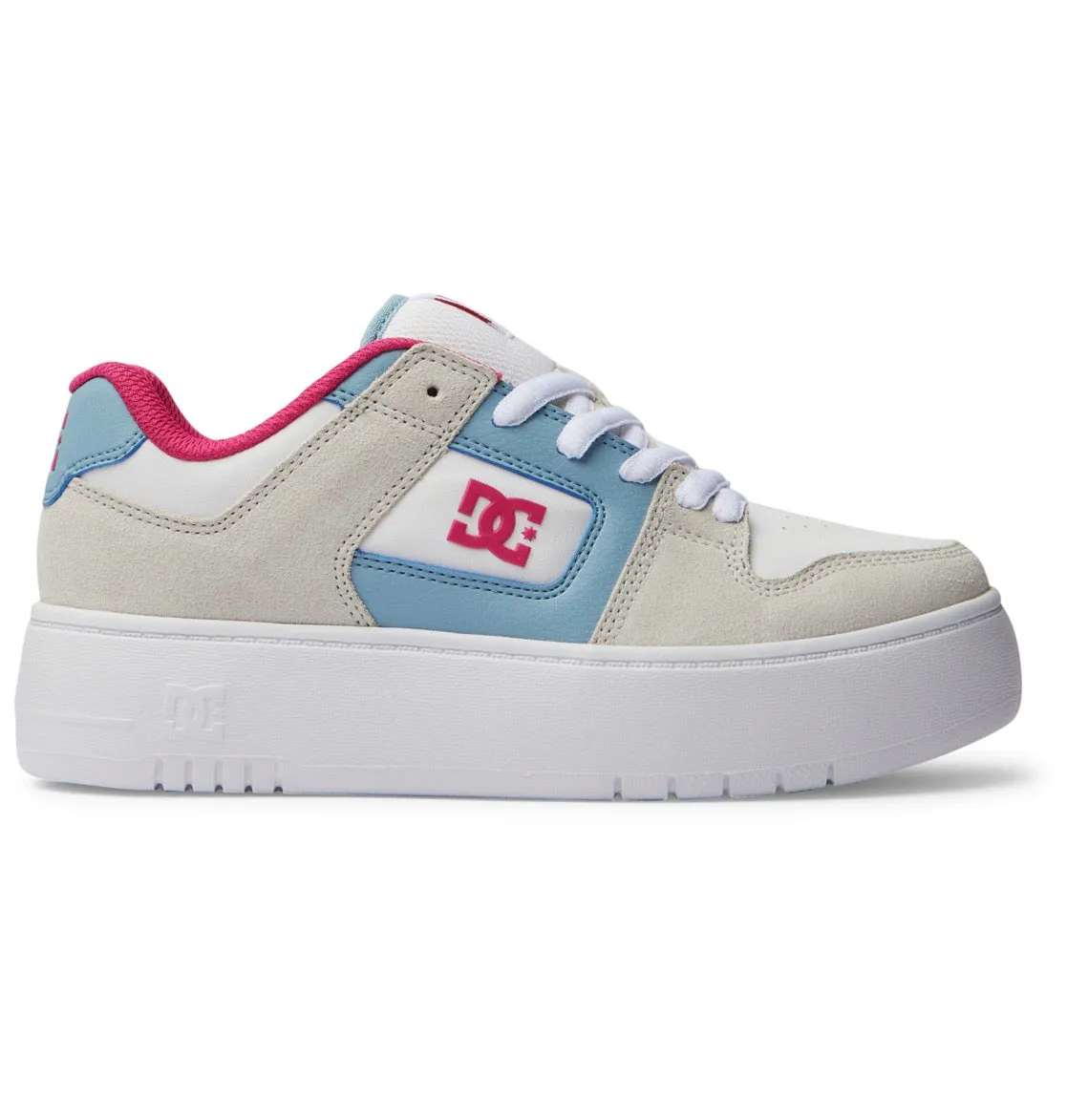 DC SHOES MANTECA 4 PLATFORM WHITE BLUE PINK LADIES TRAINERS