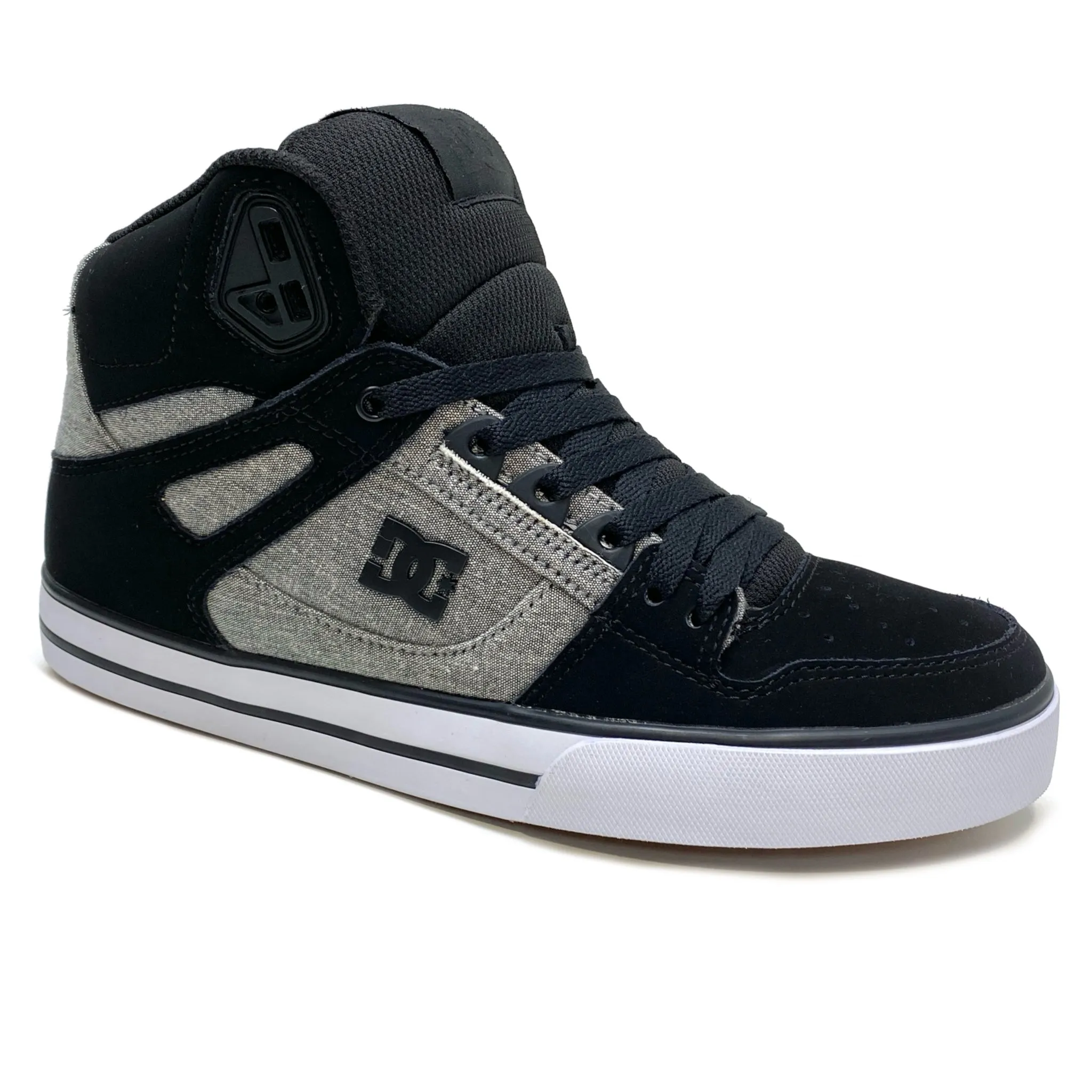DC SHOES PURE HIGH TOP WC BLACK BATTLESHIP ARMOR TRAINERS