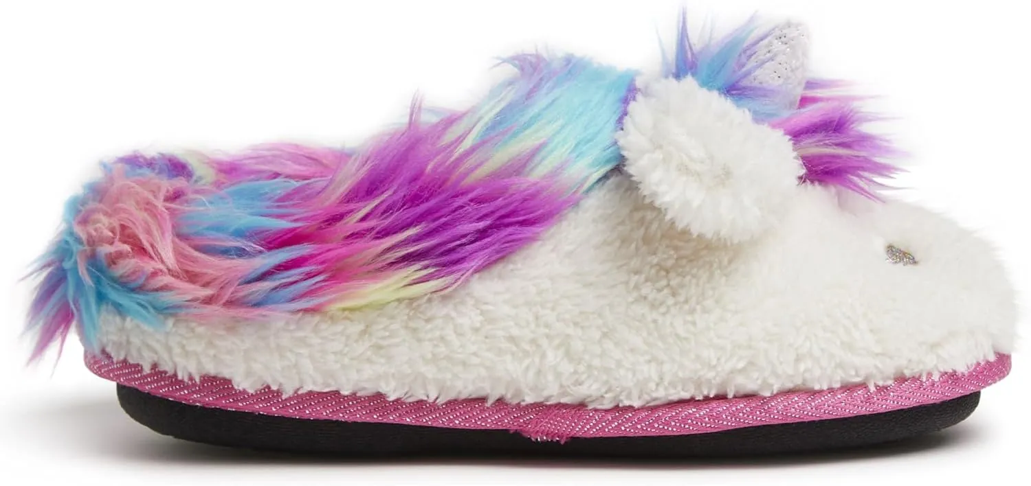 Dearfoams Toddler & Kids' Cute Shark, Cow, Unicorn, Dog, Dinosaur and Animal Critter Slippers