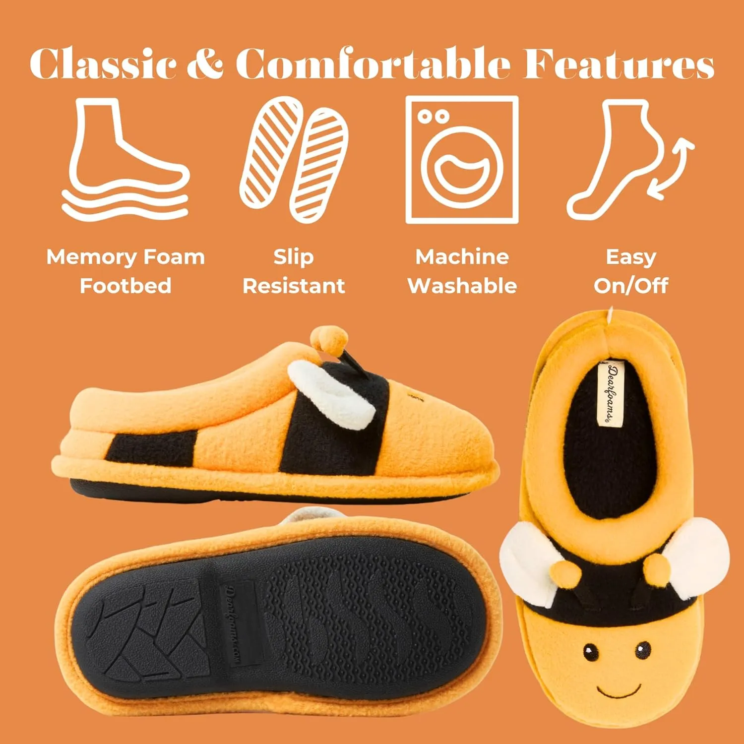 Dearfoams Toddler & Kids' Cute Shark, Cow, Unicorn, Dog, Dinosaur and Animal Critter Slippers