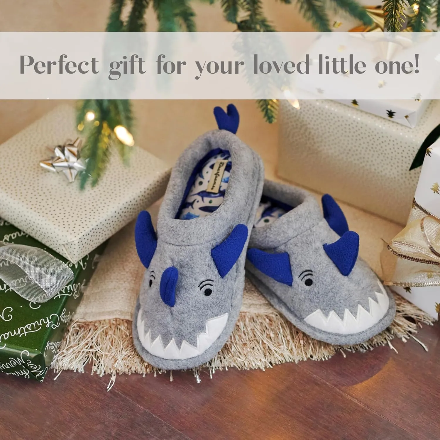 Dearfoams Toddler & Kids' Cute Shark, Cow, Unicorn, Dog, Dinosaur and Animal Critter Slippers