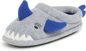 Dearfoams Toddler & Kids' Cute Shark, Cow, Unicorn, Dog, Dinosaur and Animal Critter Slippers
