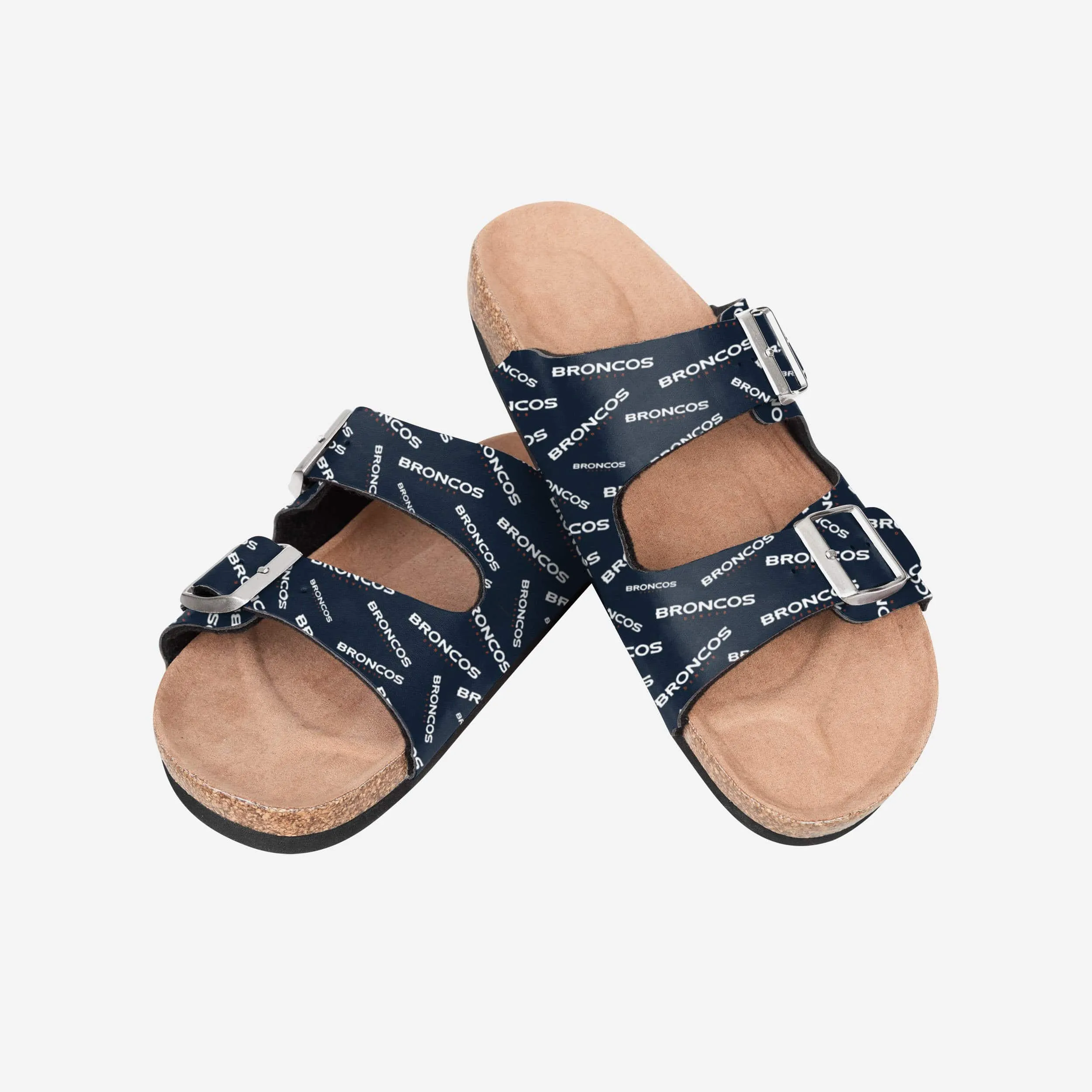 Denver Broncos Womens Mini Print Double Buckle Sandal