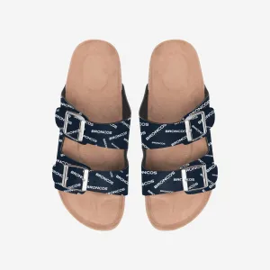 Denver Broncos Womens Mini Print Double Buckle Sandal