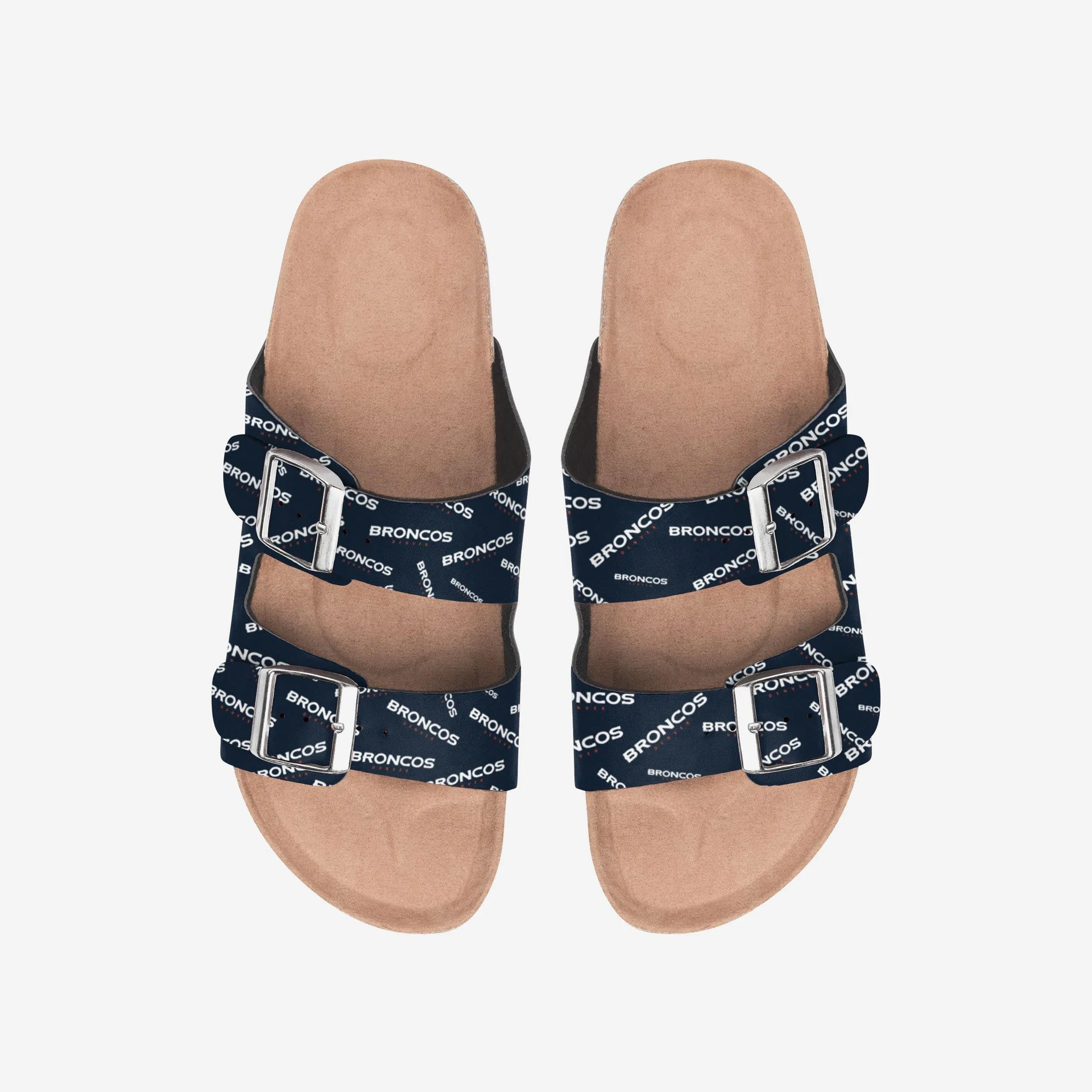Denver Broncos Womens Mini Print Double Buckle Sandal